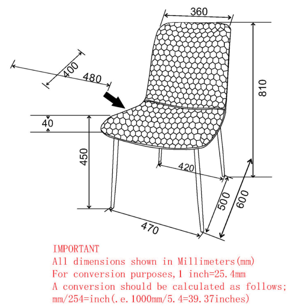 Chaise de salle à manger rembourrée aspect cuir - Brixx