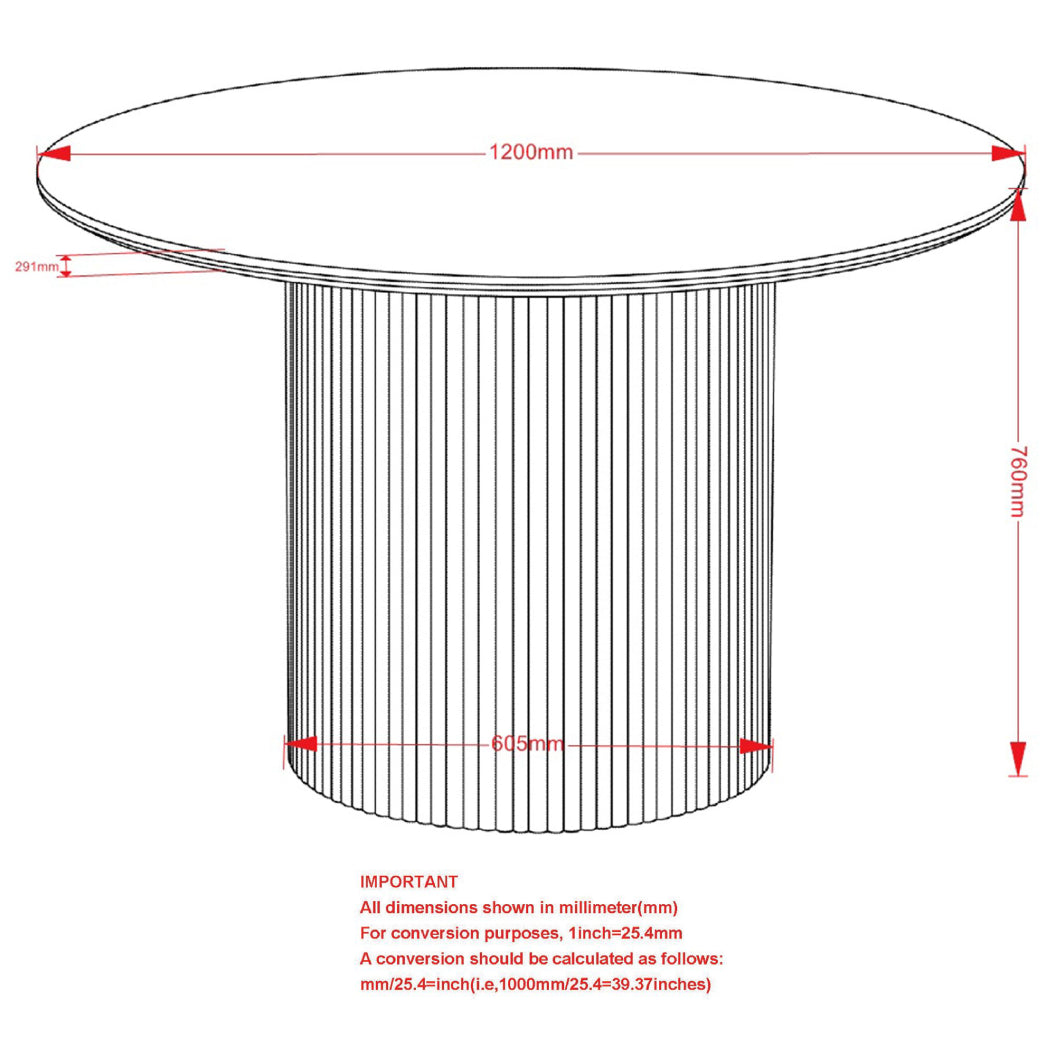 Table de salle à manger ronde en pierre frittée ivoire et travertin - Thalia