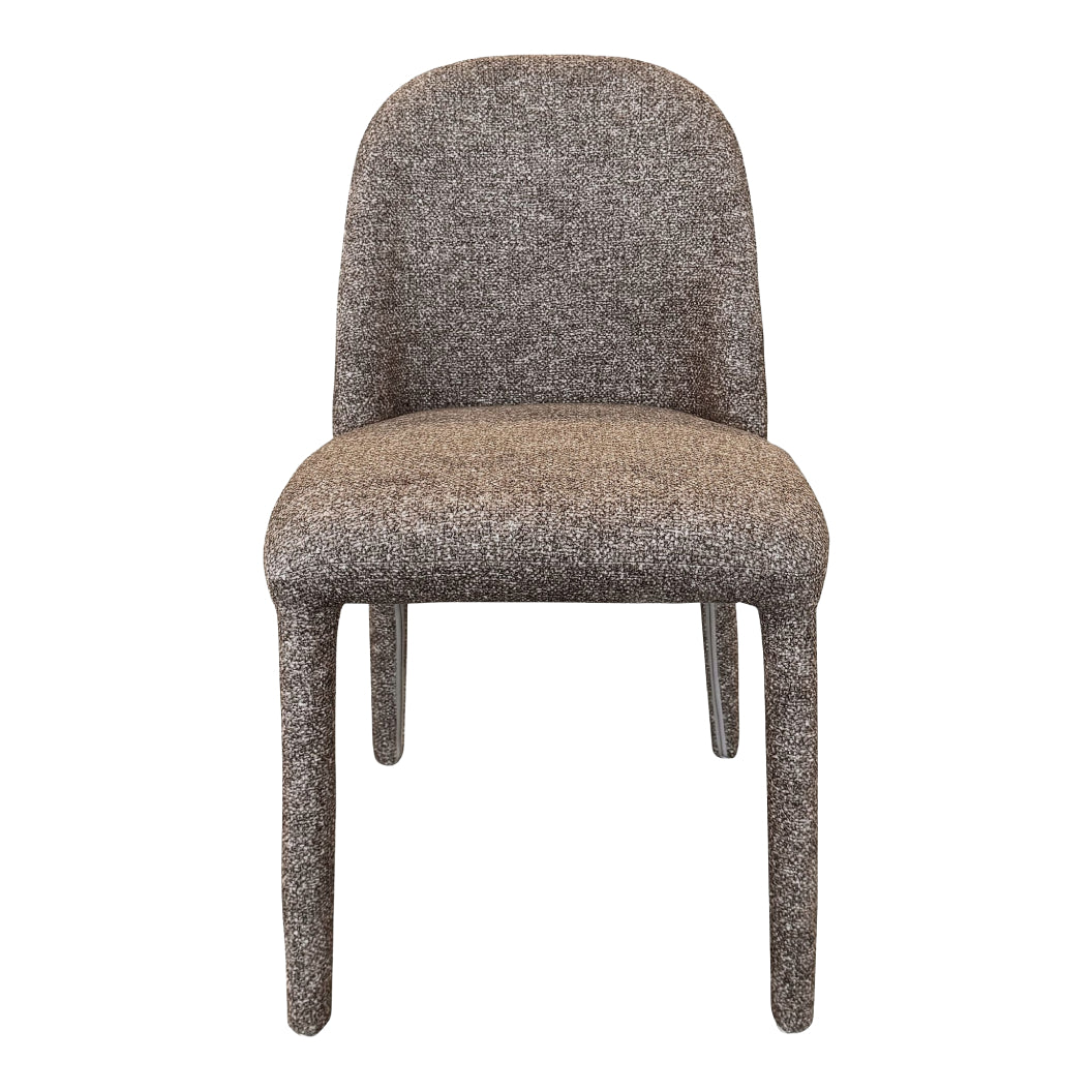 Chaise de salle à manger rembourrée en tissu brun - Kiara