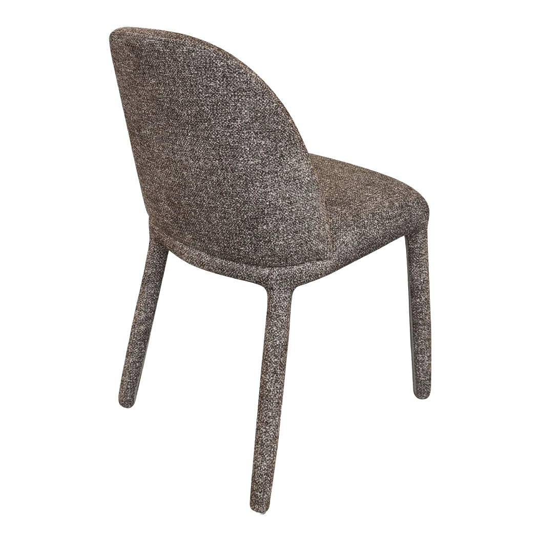 Chaise de salle à manger rembourrée en tissu brun - Kiara