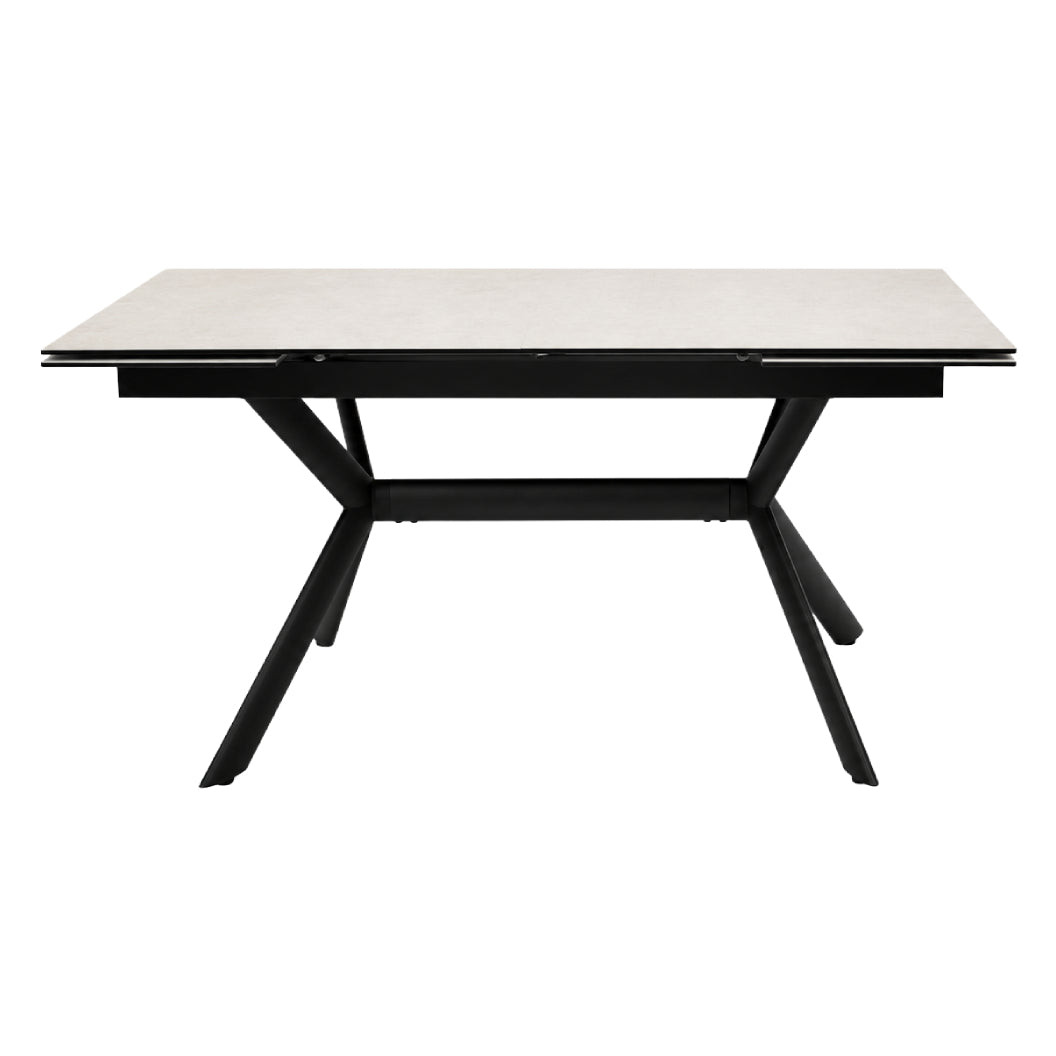 Table de salle à manger extensible en céramique sur verre trempé et métal - Percé