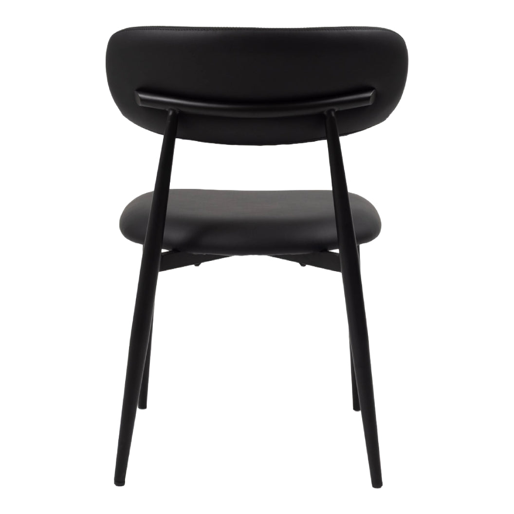 Chaise de salle à manger rembourrée en tissu et aspect cuir - Julie