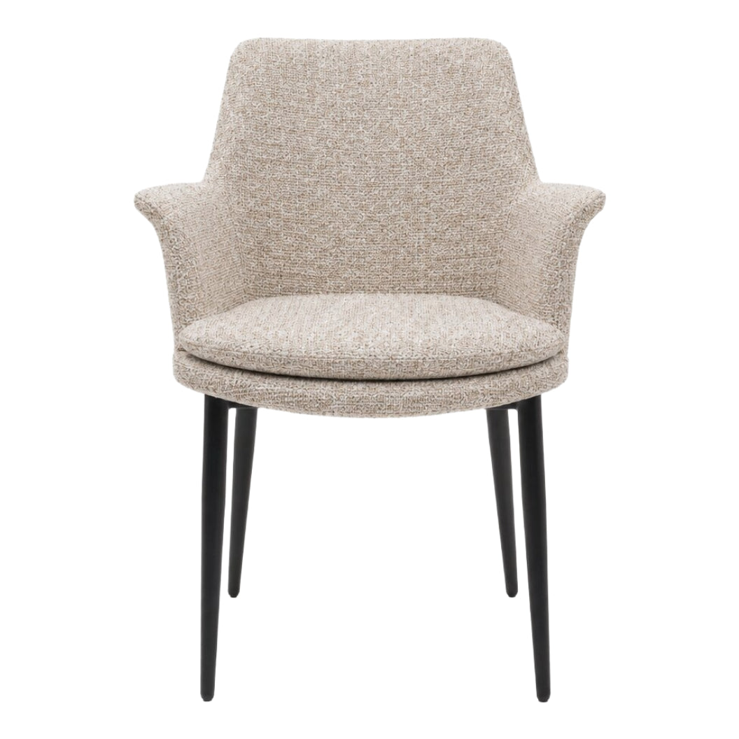 Chaise de salle à manger rembourrée en tissu et aspect cuir - Chloé