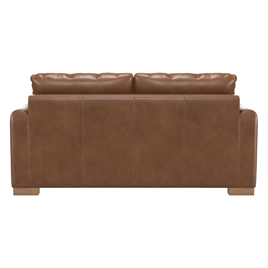 Causeuse stationnaire en cuir brun - Eliot