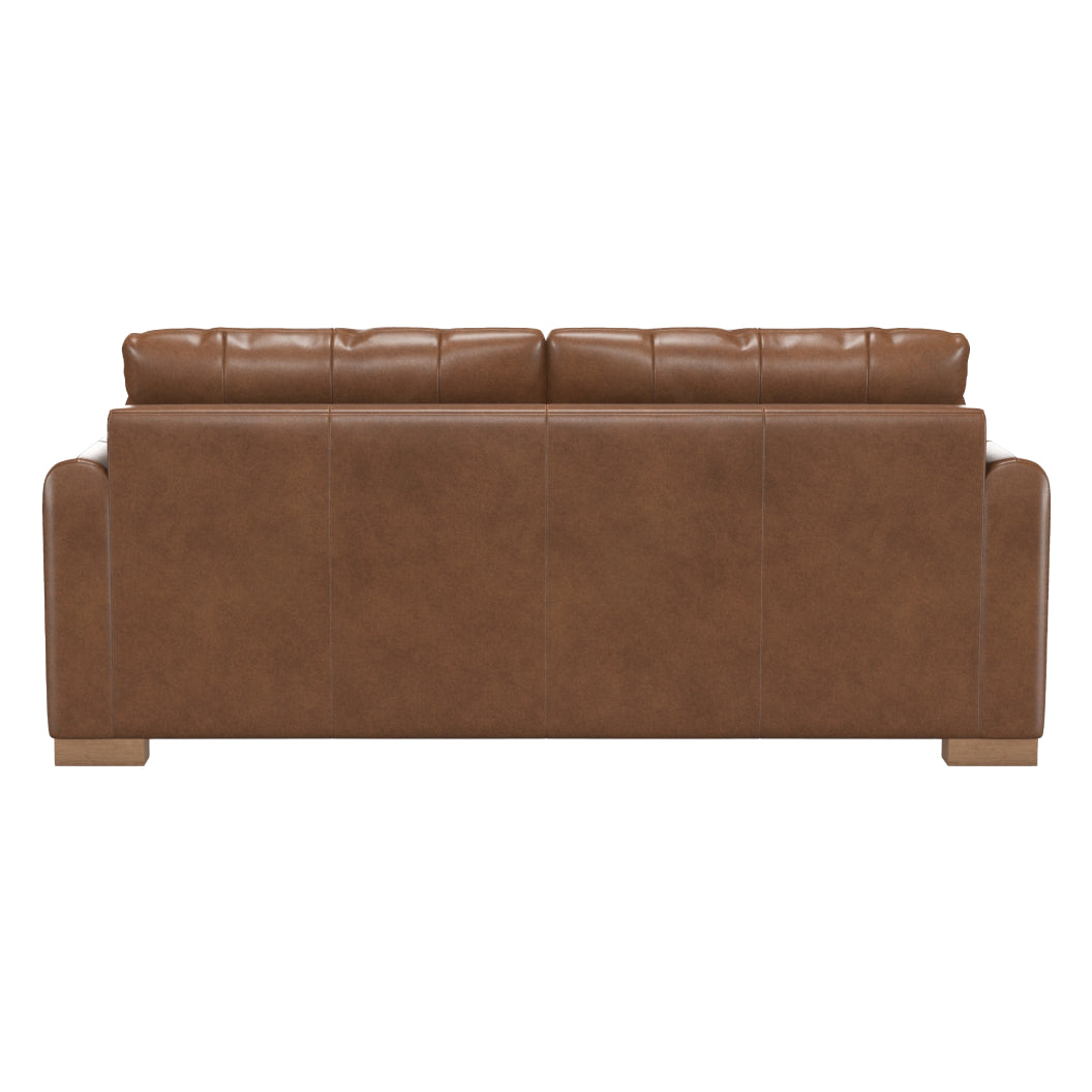 Sofa condo stationnaire en cuir brun - Eliot