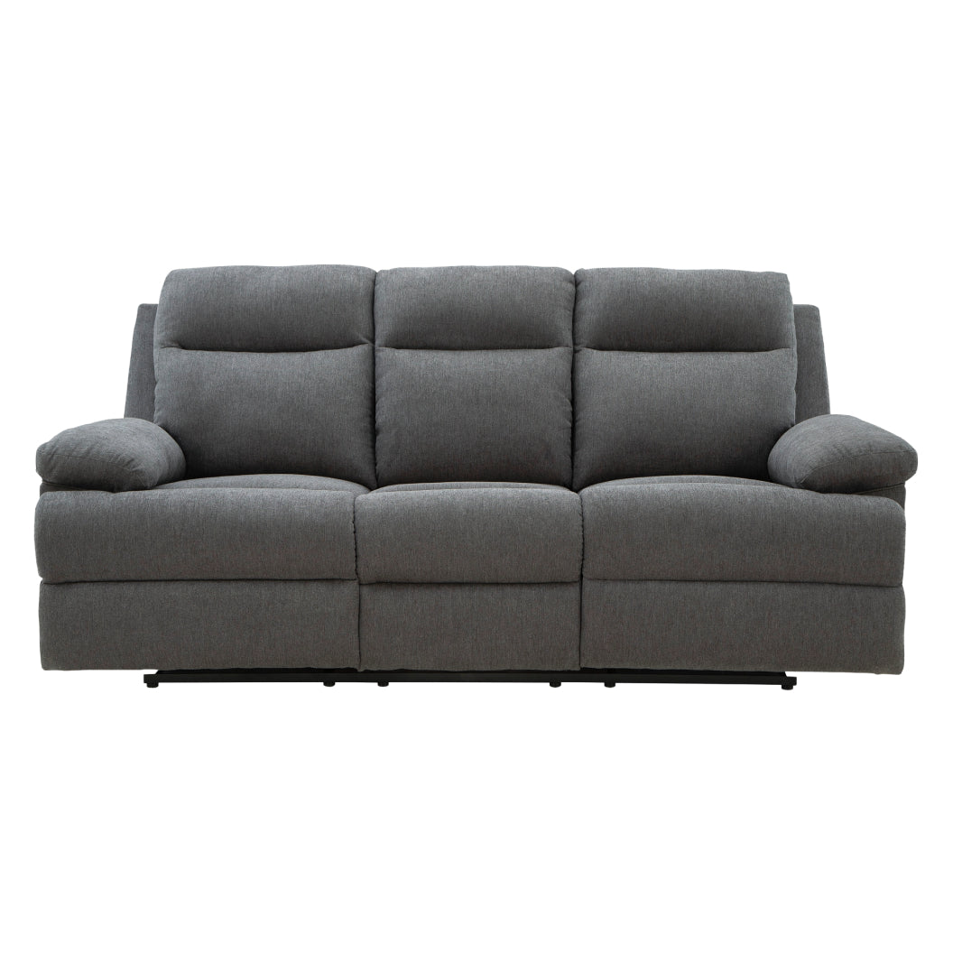 Sofa inclinable en tissu chenille gris charcoal avec table centrale rabattable - Side-Swipe