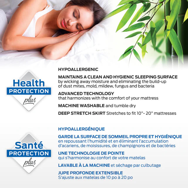 Protège-matelas 100% imperméable en 6 grandeurs - Bambou