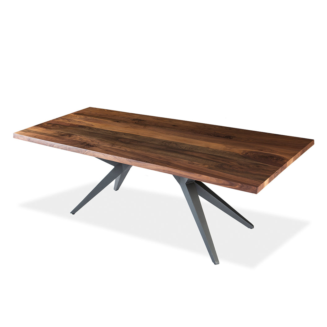 Table de salle à manger rectangulaire en bois noyer et métal - Jack