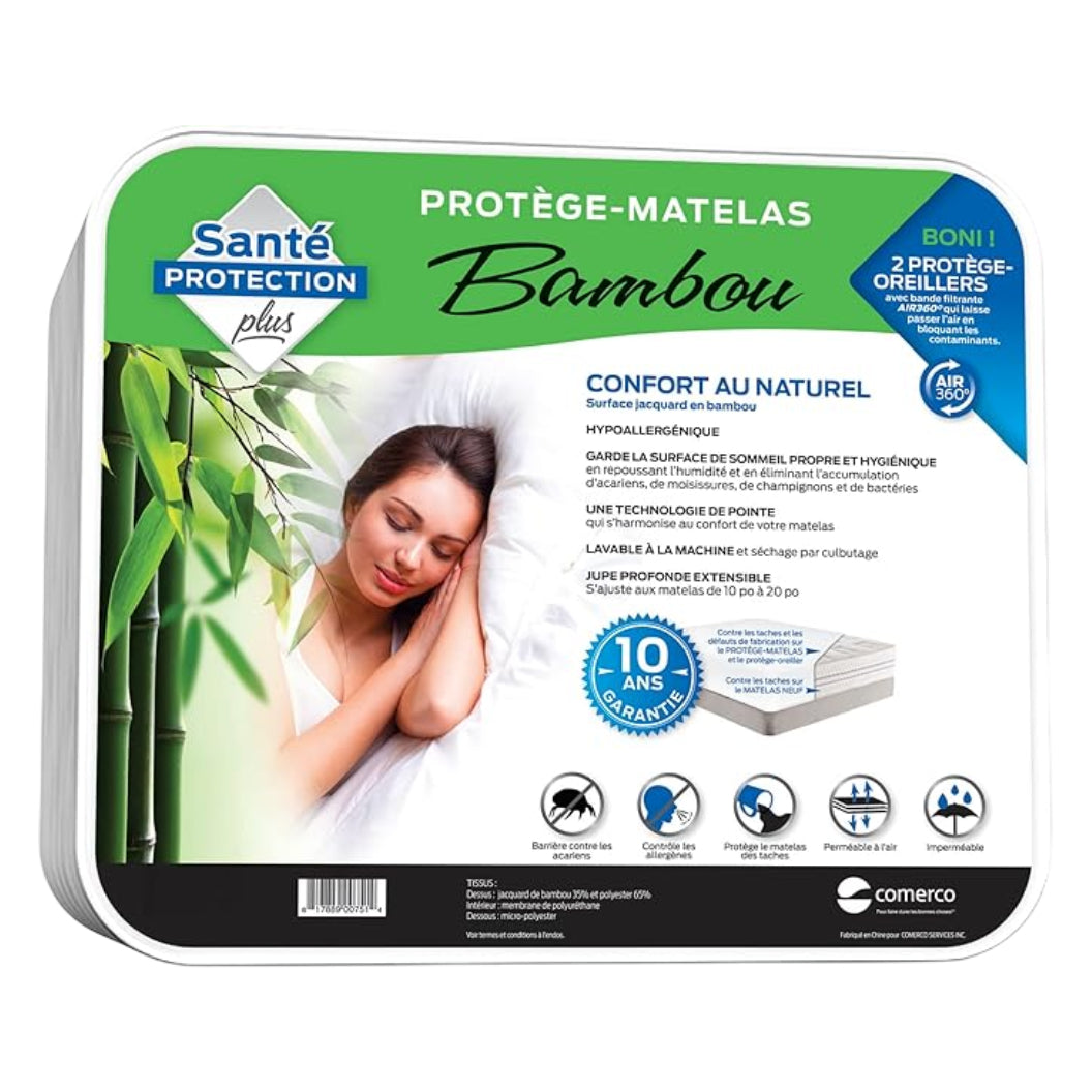 Protège-matelas 100% imperméable en 6 grandeurs - Bambou