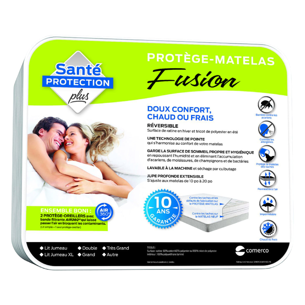 Protège-matelas réversible & imperméable en 6 grandeurs - Fusion