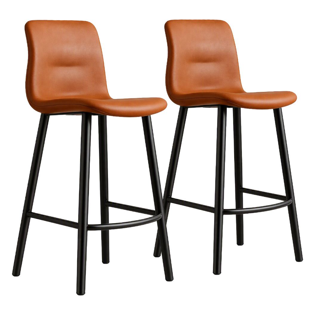 Ensemble de 2 tabourets de comptoir aspect cuir tan - Cozy