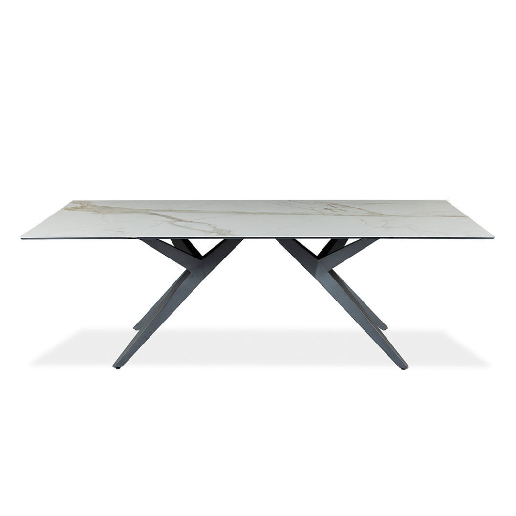 Table de salle à manger rectangulaire en céramique et métal - Jack