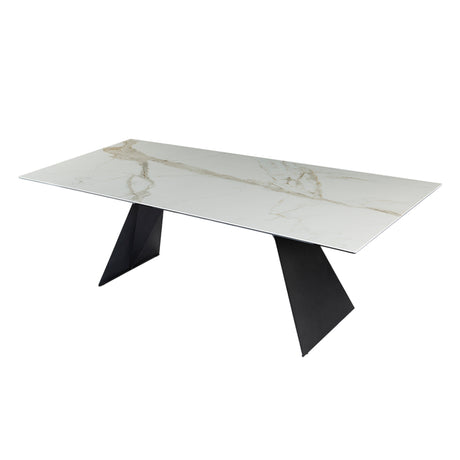 Table de salle à manger de forme rectangulaire avec pattes en métal - Hugo