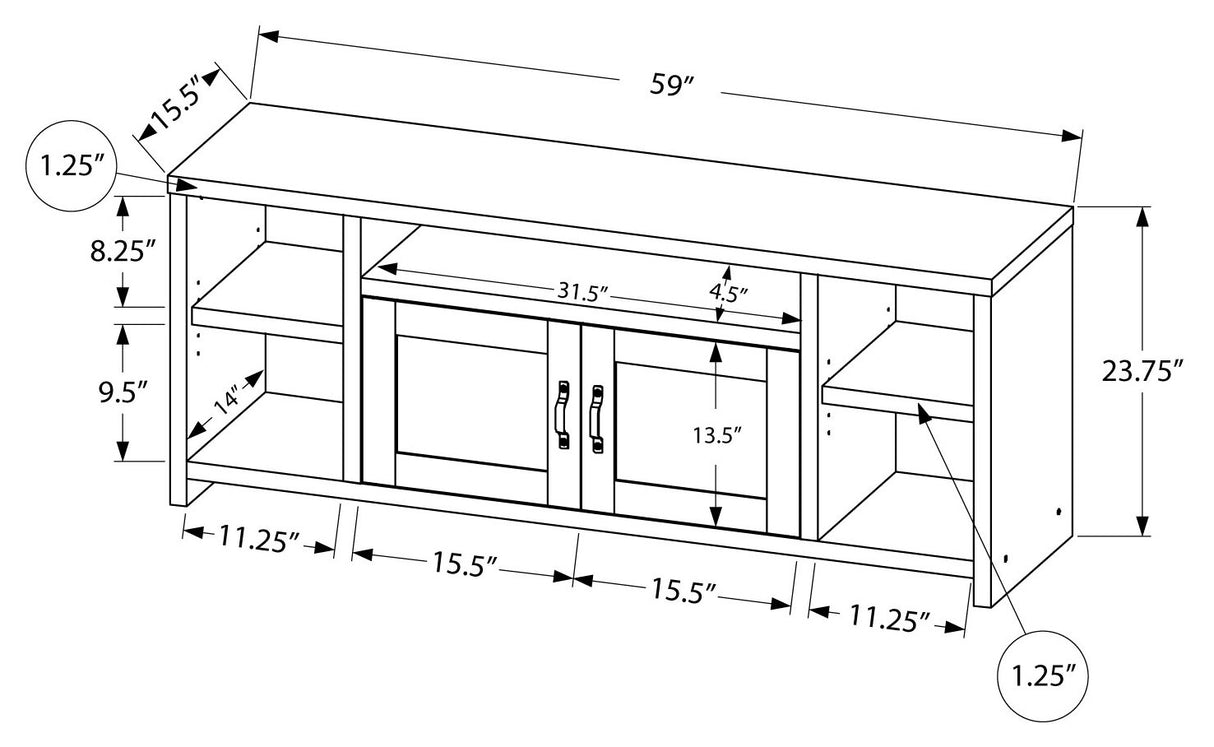 Meuble de télévision en stratifié faux bois à 2 portes - I 2742-2743