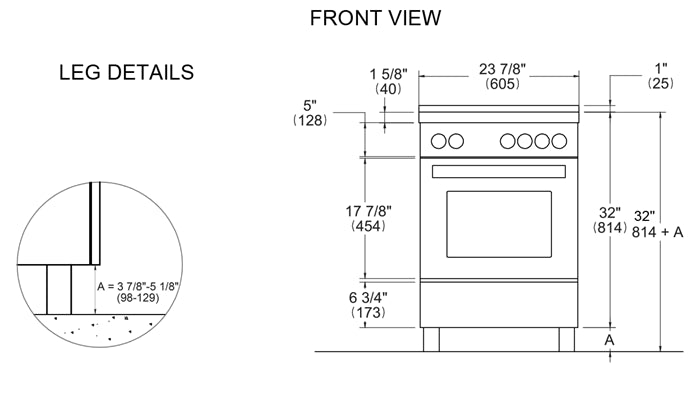 Cuisinière à gaz 24 po, 2,5pi³ - Série Master