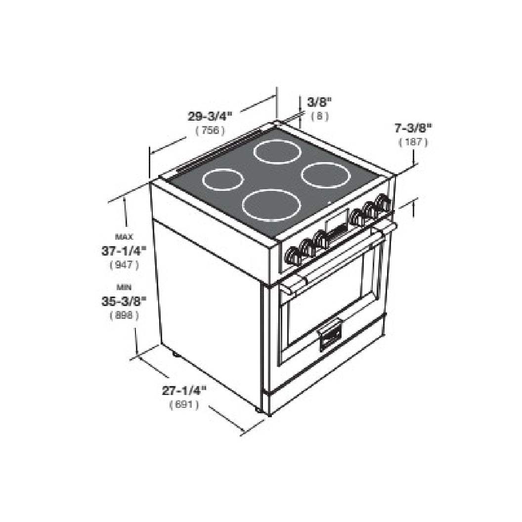 Cuisinière à induction Sofia 30 po, 4,4 pi³ Inox - Série 600 avec convection véritable