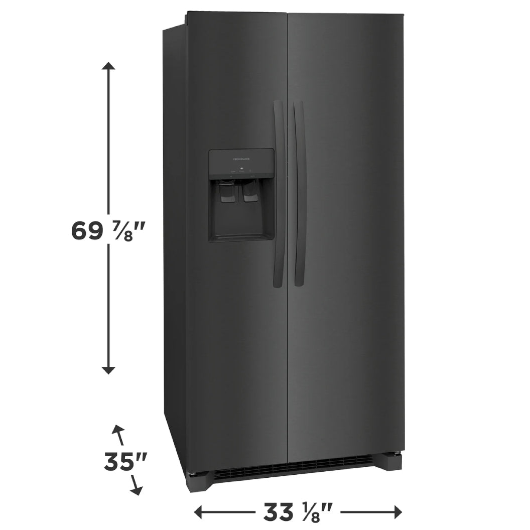 Réfrigérateur côte à côte 33 po, 22,3 pi³ Inox noir avec Distributeur externe d'eau et glaçons