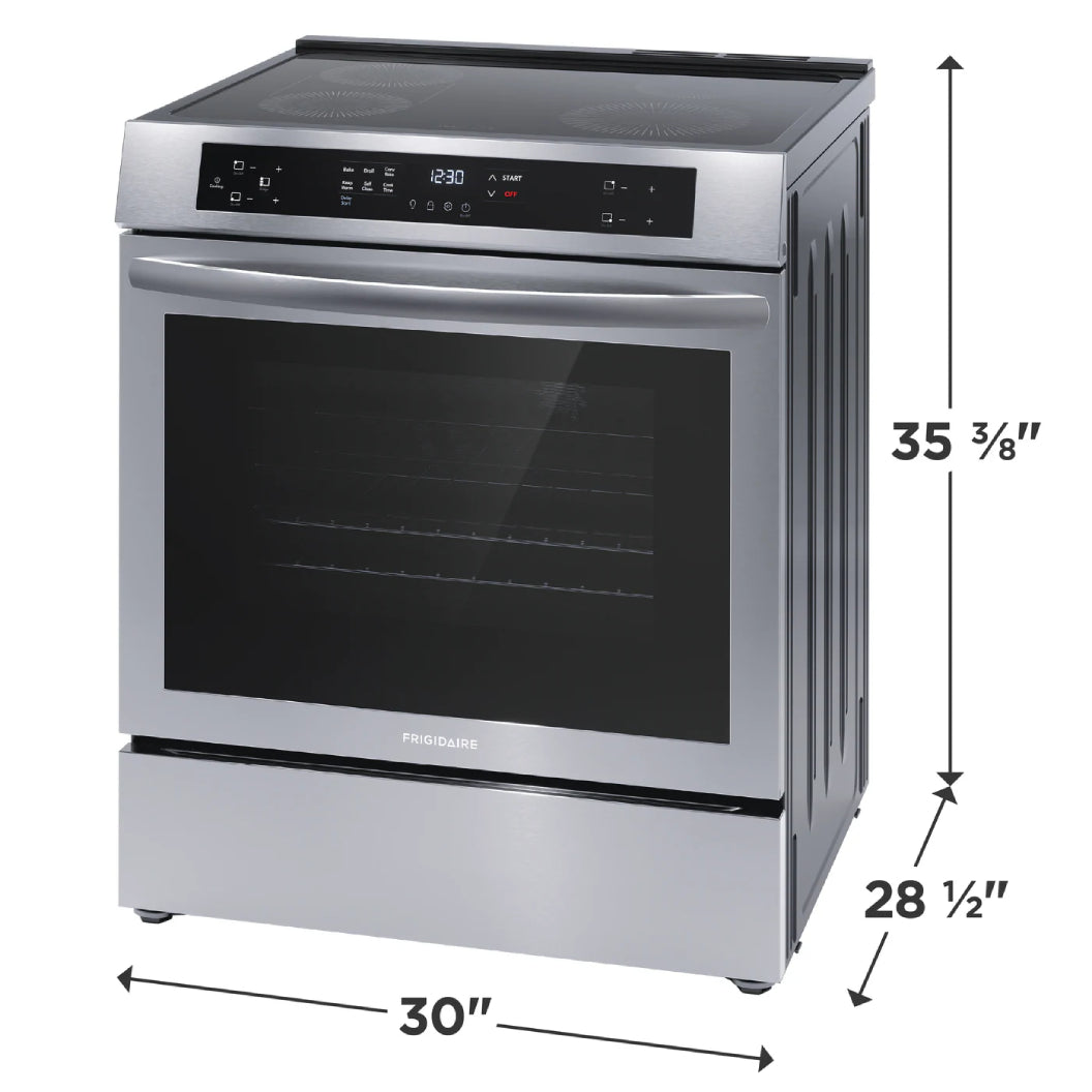 Cuisinière à induction encastrable 30 po 5,3 pi³ Inox avec 4 zones
