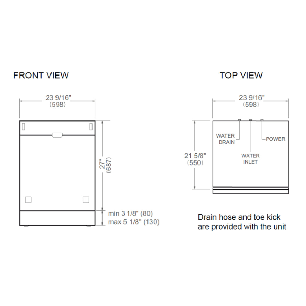 Lave-vaisselle encastrable 24 po, 42 dBA Panneau requis - Série Master
