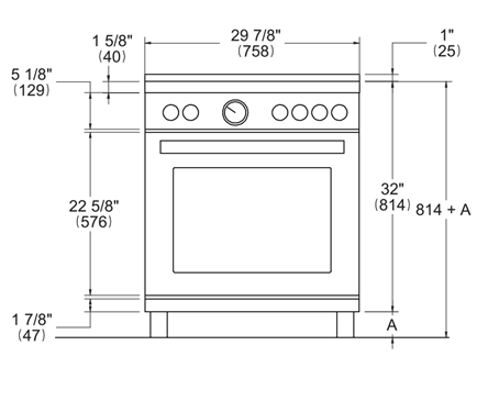 Cuisinière à induction 30 po, 4,7 pi³ Inox - Série Master avec double convection