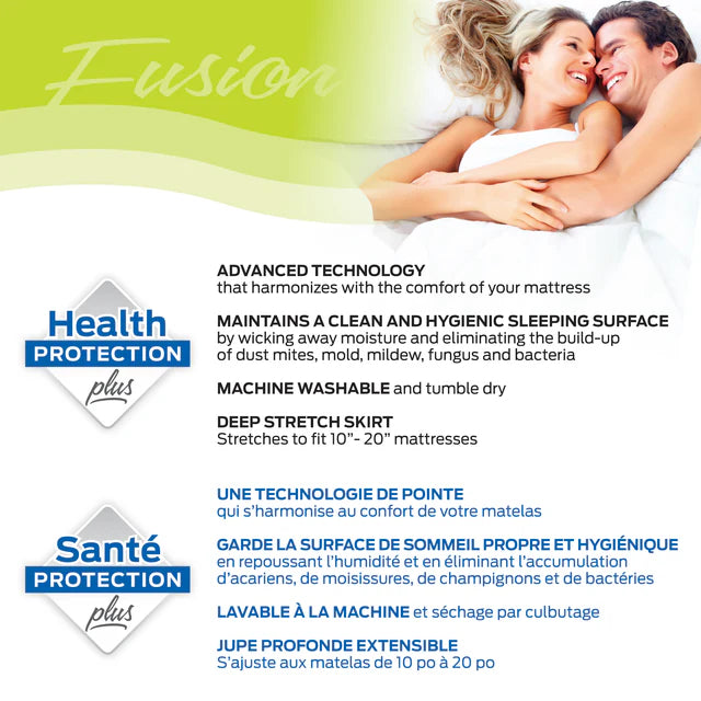 Protège-matelas réversible & imperméable en 6 grandeurs - Fusion