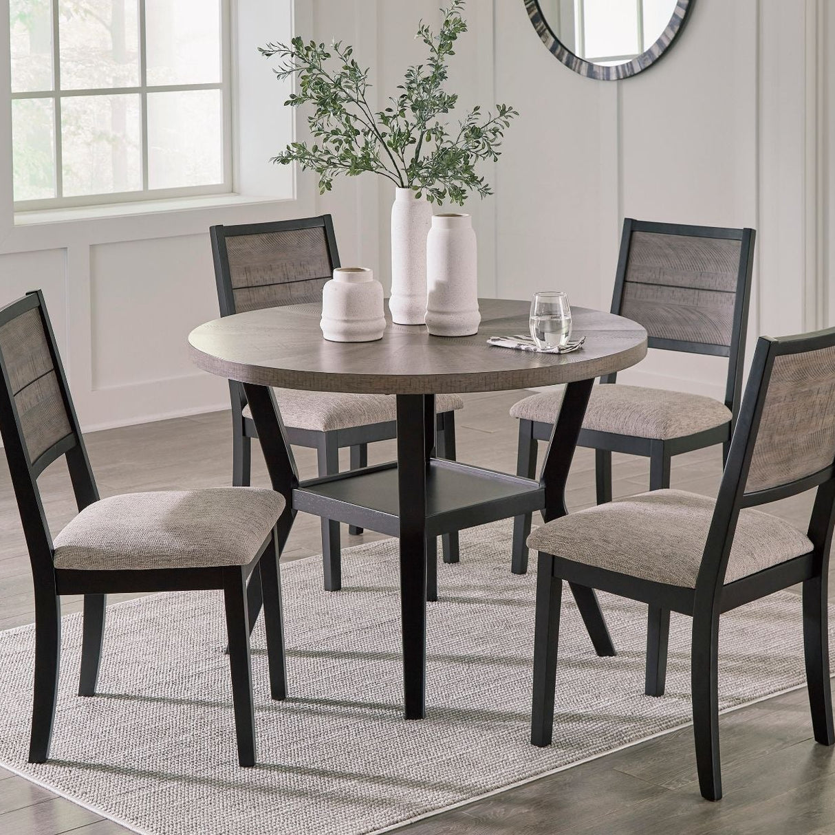 Ensemble de salle à manger avec 4 chaises rembourrées - Corloda