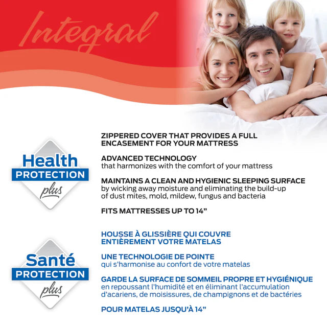 Protège-matelas 100% imperméable en 5 grandeurs - Intégral 14 po.
