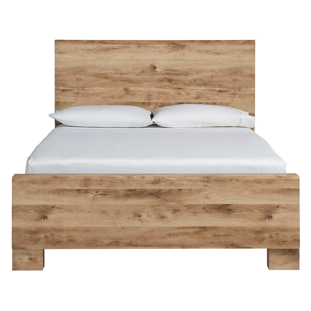 Lit complet en bois/MDF brun clair Simple / Grand / Très grand - Hyanna