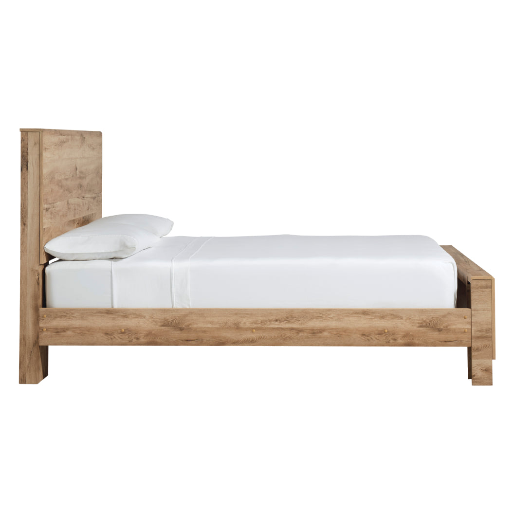 Lit complet en bois/MDF brun clair Simple / Grand / Très grand - Hyanna