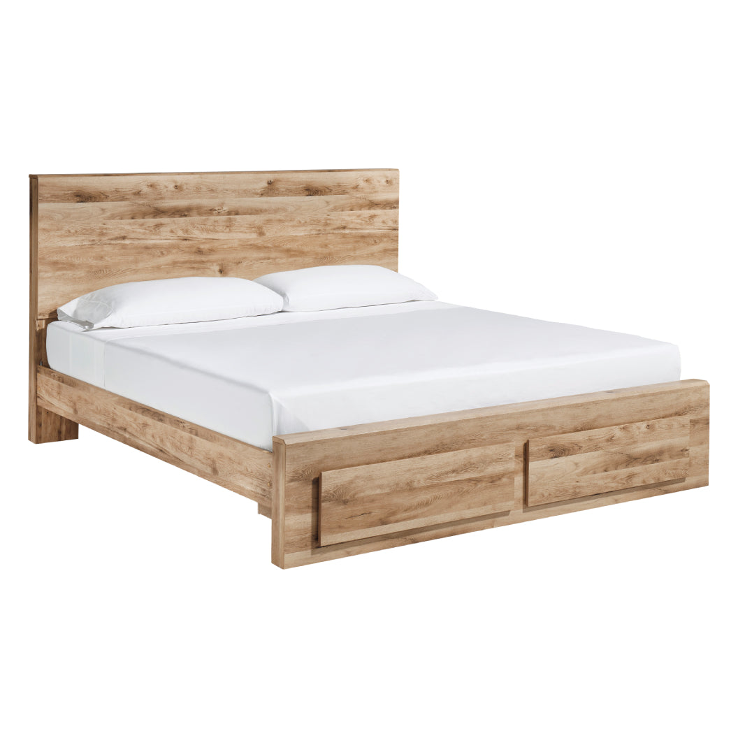 Lit complet en bois/MDF brun clair avec 2 tiroirs Grand / Très grand - Hyanna