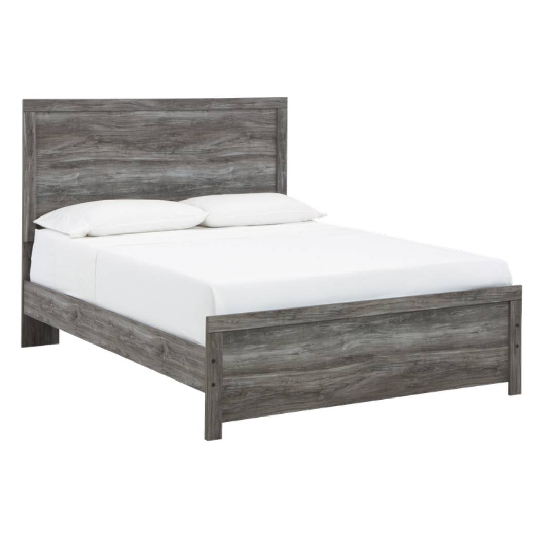 Lit complet en bois et placage gris foncé Bronyon - Grand