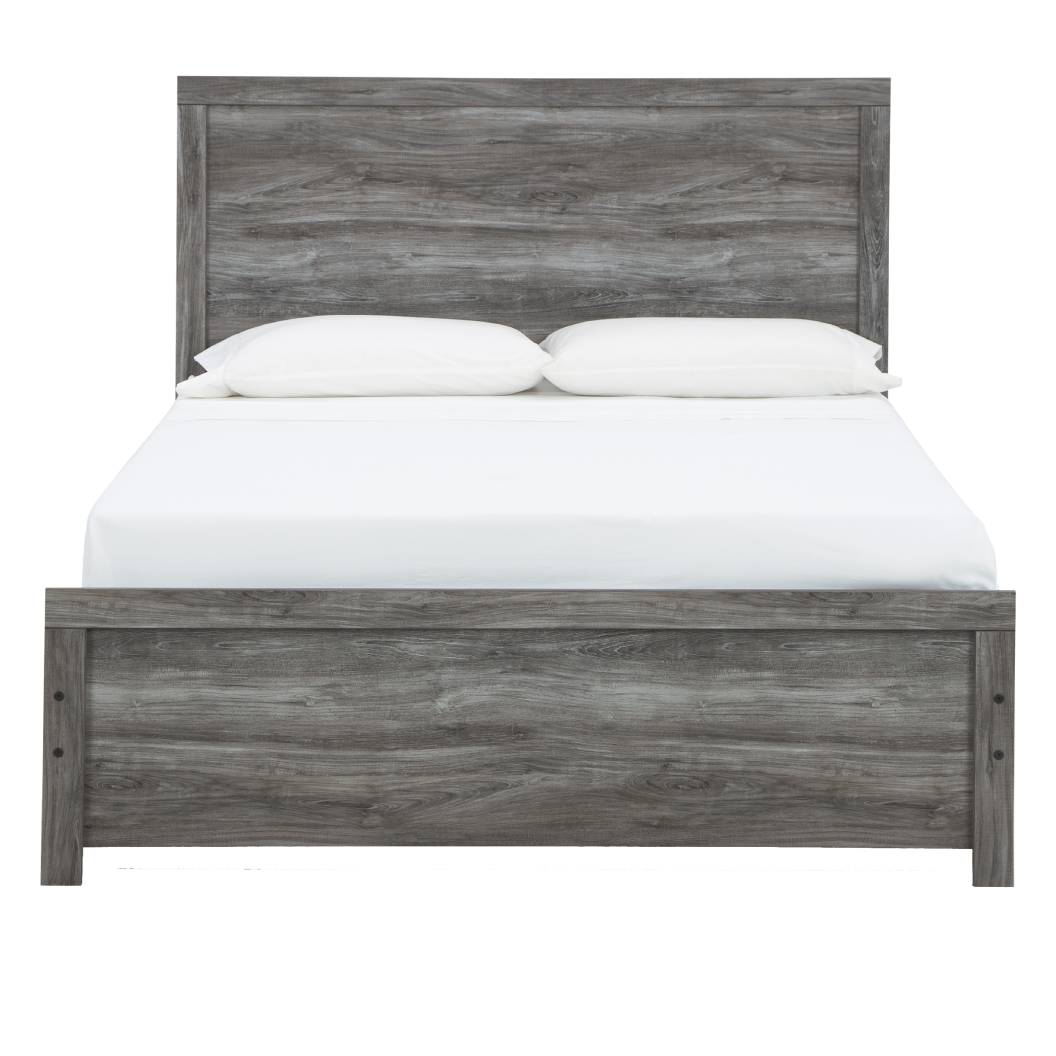 Lit complet en bois et placage gris foncé Bronyon - Grand