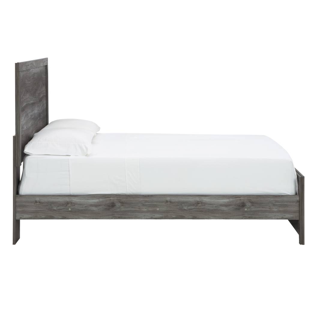 Lit complet en bois et placage gris foncé Bronyon - Grand