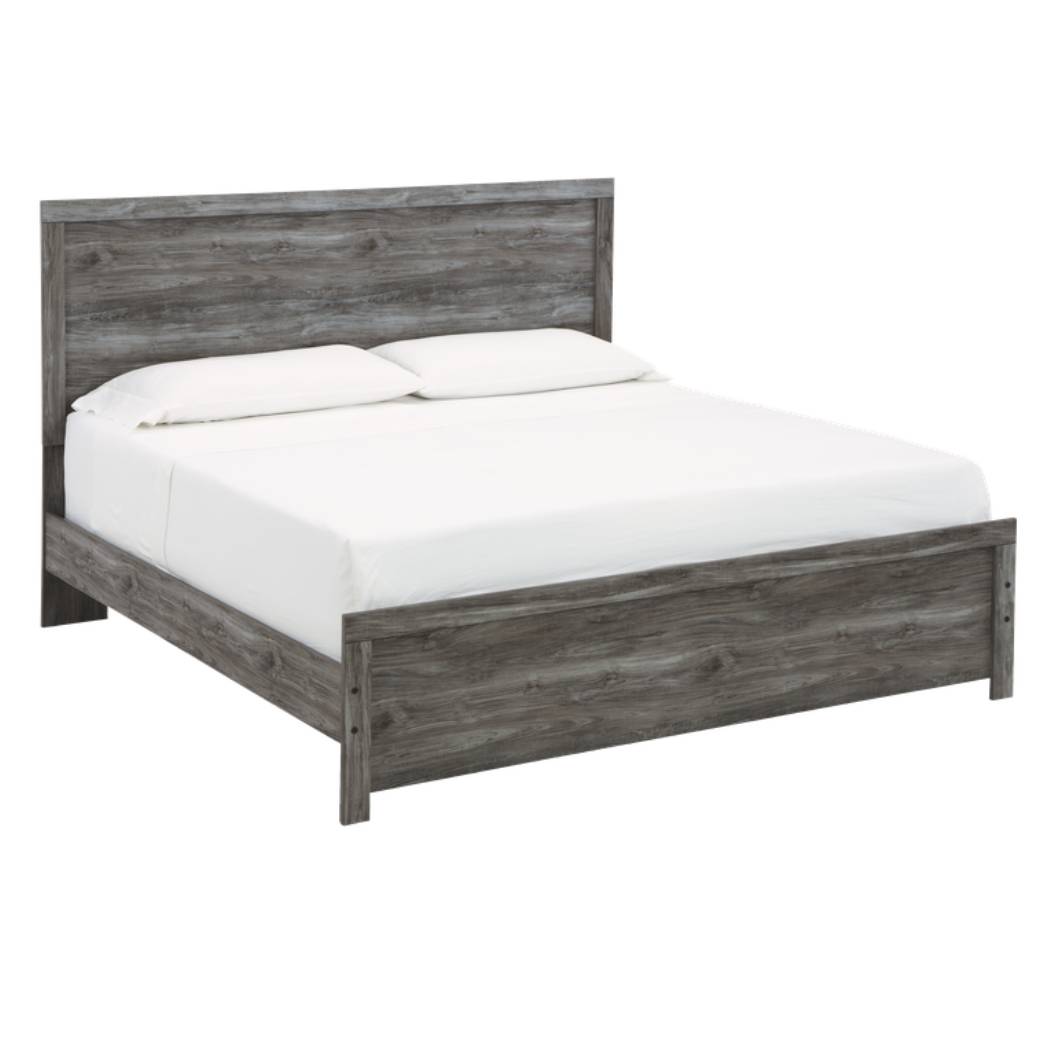 Lit  complet en bois gris très grand - Bonyan