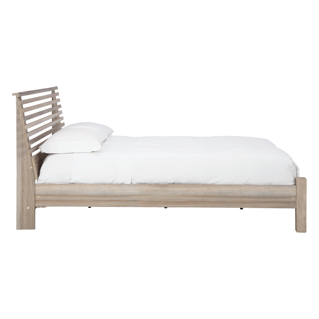 Lit complet Grand en bois et placage fini naturel