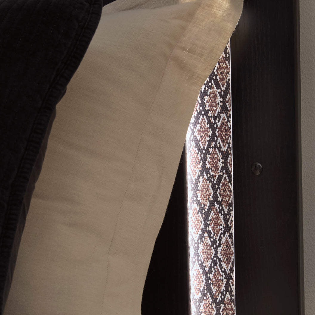 Lit complet en bois/MDF noir avec éclairage intégré Double / Grand / Très grand - Shoralli