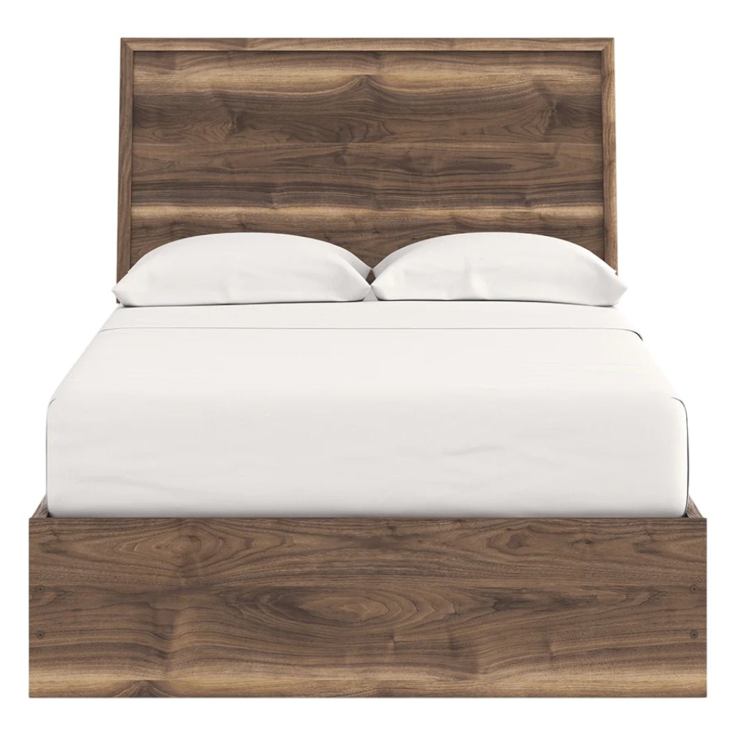 Lit complet en bois/MDF brun noyer avec 4 tiroirs Simple / Double / Grand / Très grand - Chirason