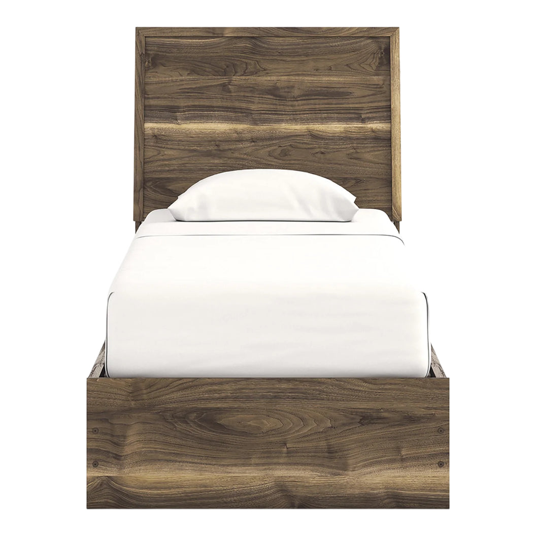 Lit complet en bois/MDF brun noyer Simple / Double / Grand / Très grand - Chirason