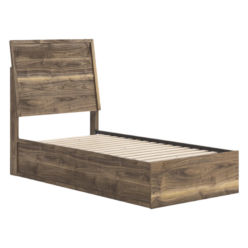 Lit complet en bois/MDF brun noyer Simple / Double / Grand / Très grand - Chirason