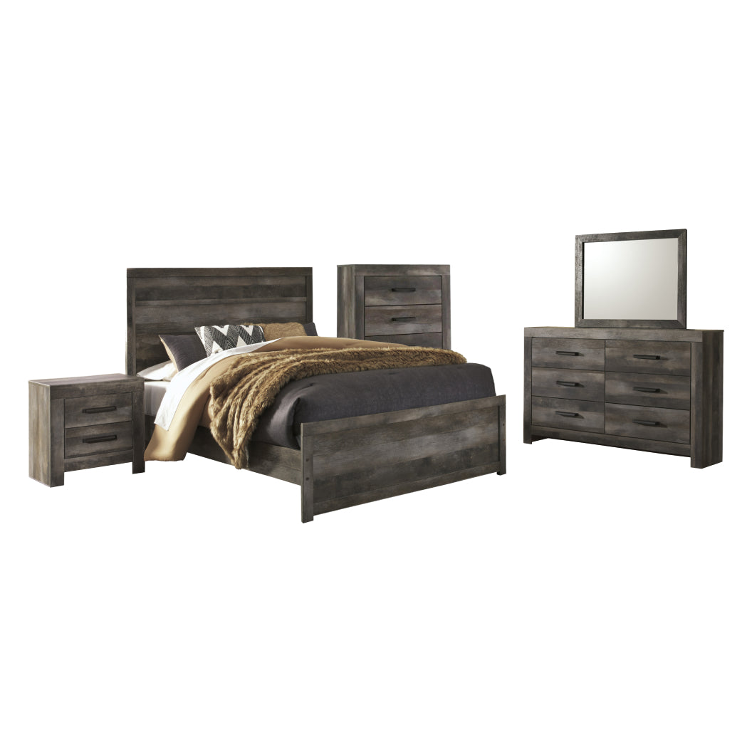 Mobilier de chambre à coucher 5 pièces incluant la commode - Grand lit - Wynnlow