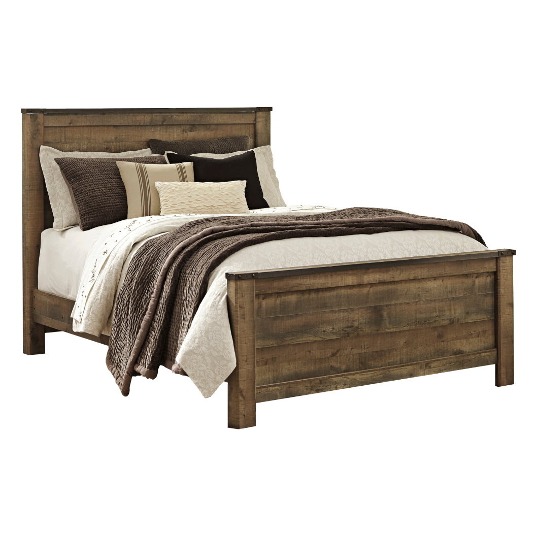 Lit complet en bois/placage brun Grand / Très grand - Trinell