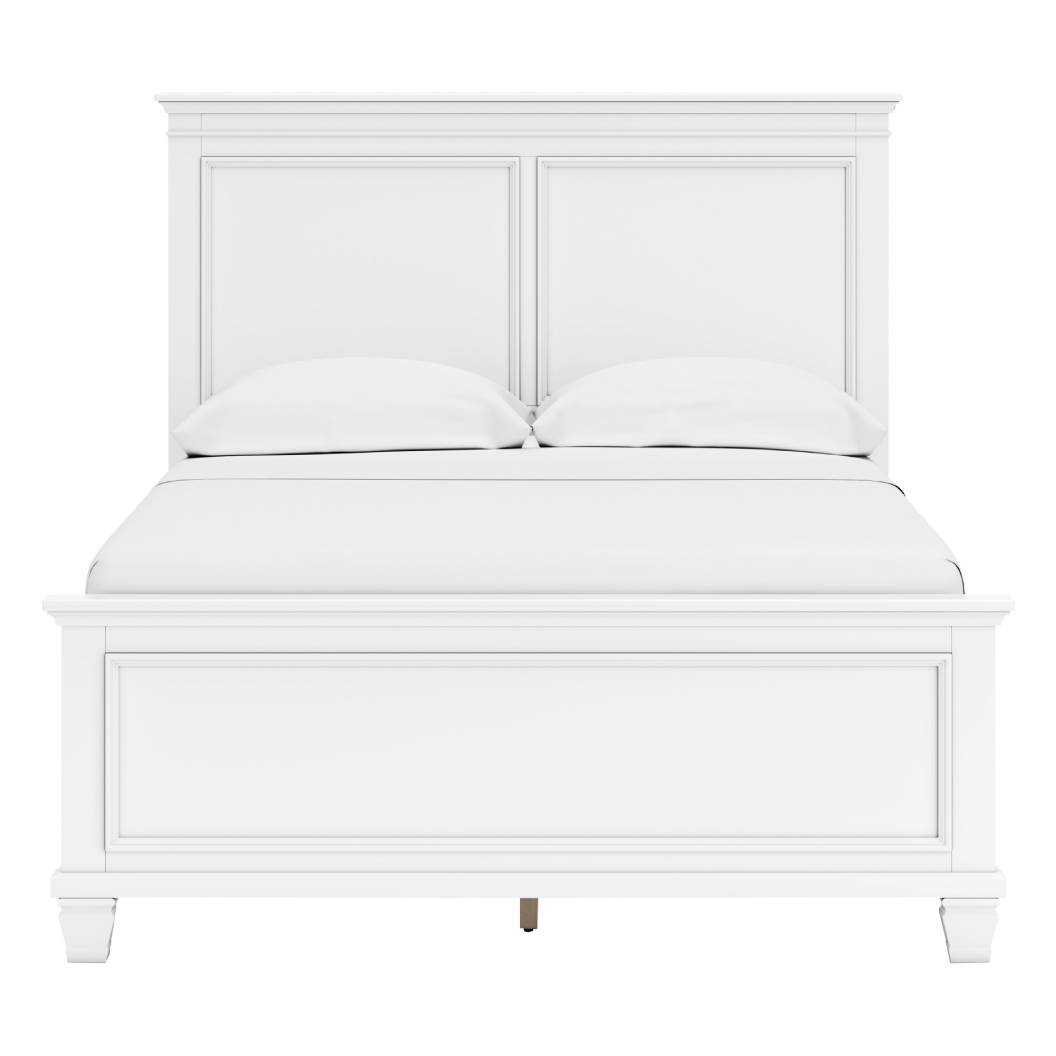 Lit complet en bois/MDF blanc Simple / Double / Grand / Très grand - Fortman