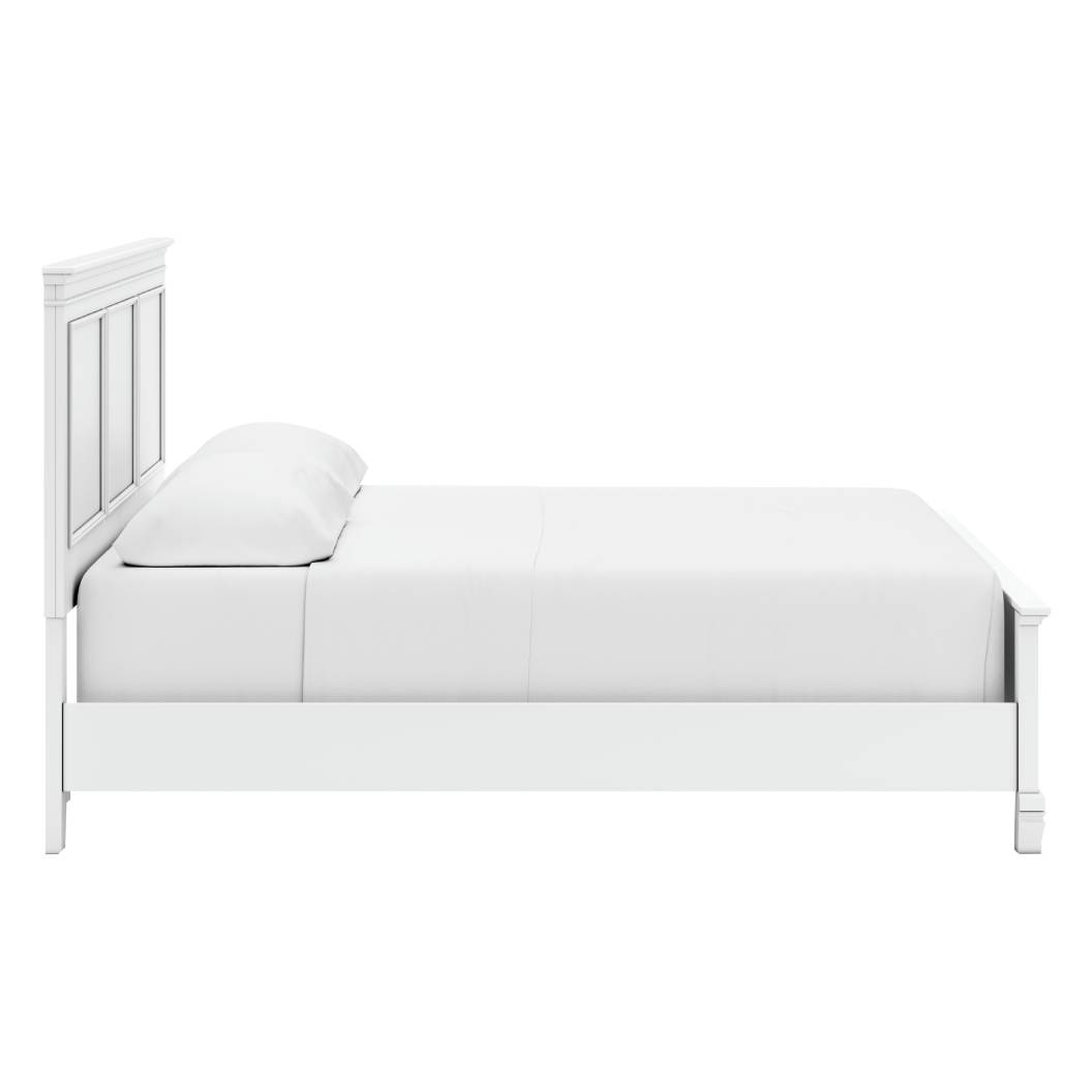 Lit  très grand complet en bois blanc - Fortman