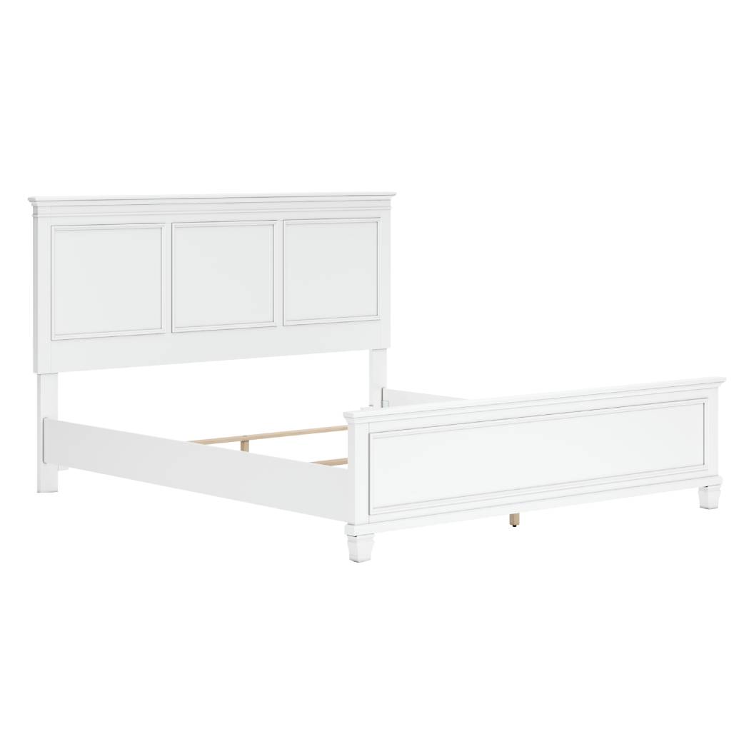 Lit  très grand complet en bois blanc - Fortman