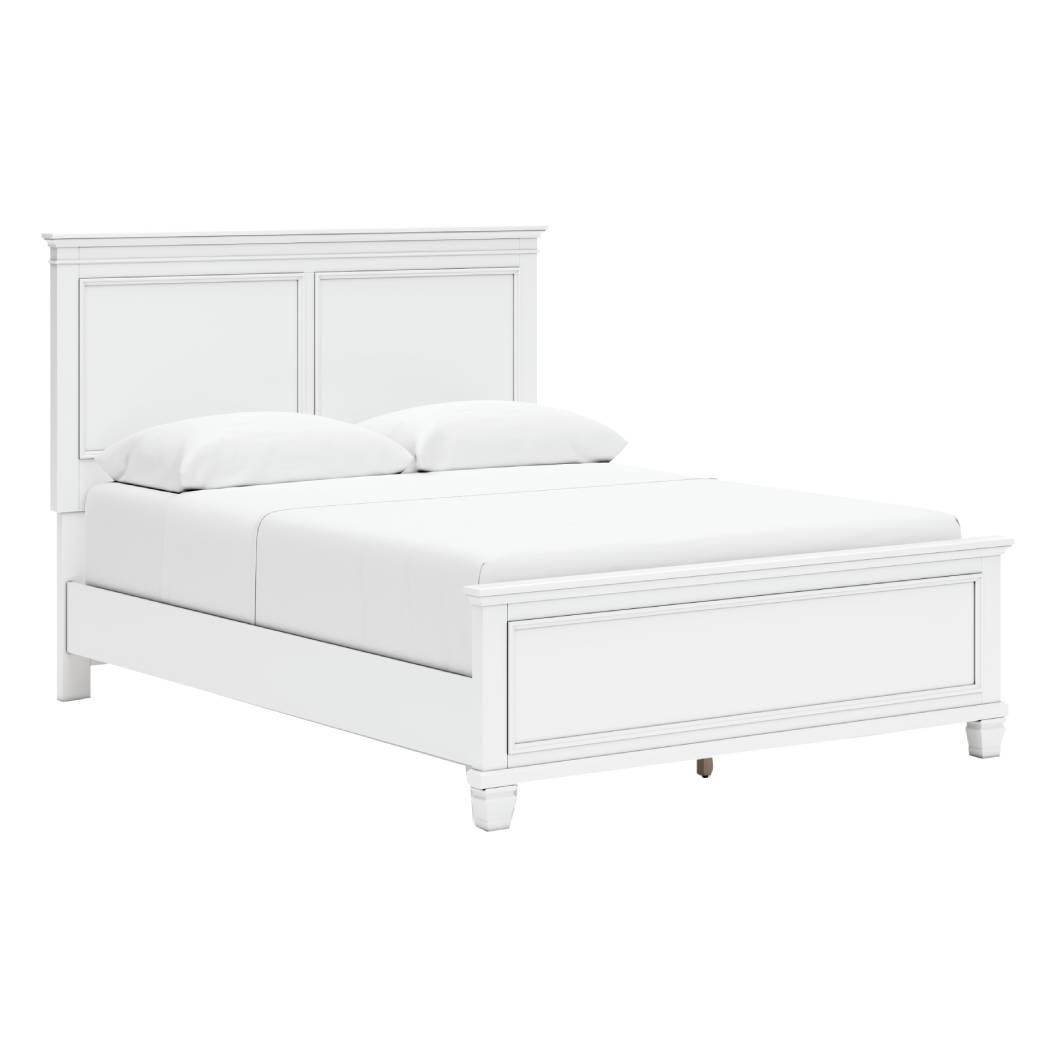 Lit  grand complet en bois blanc - Fortman