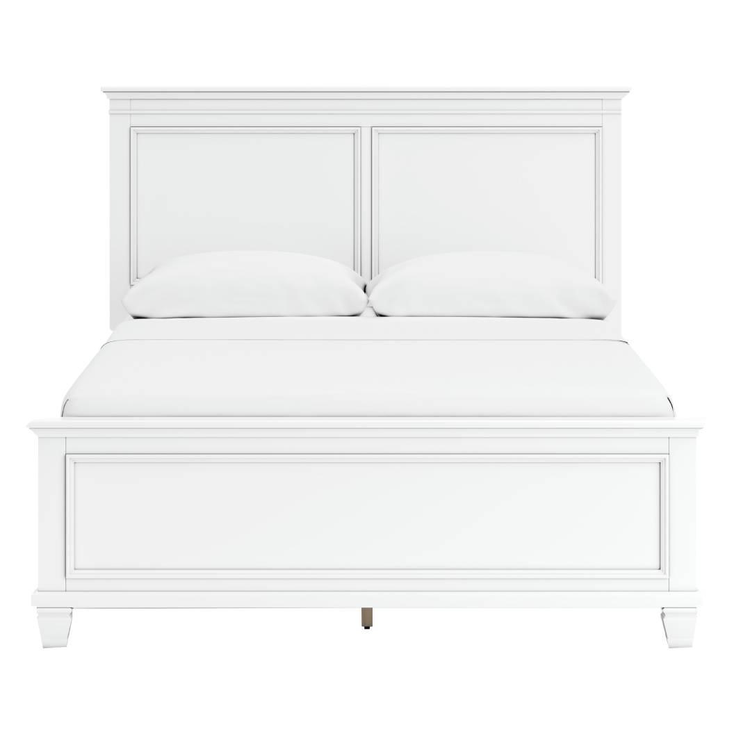 Lit  grand complet en bois blanc - Fortman