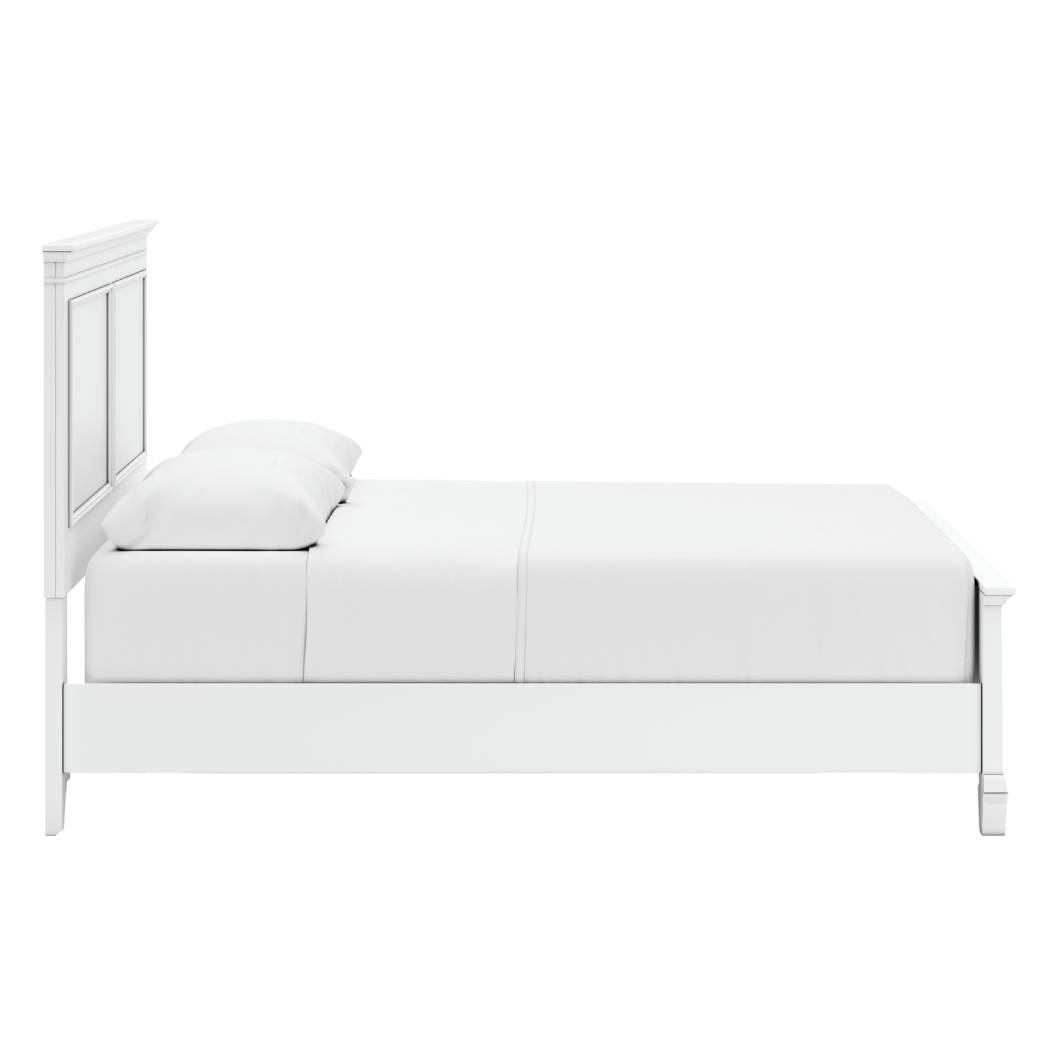 Lit  grand complet en bois blanc - Fortman