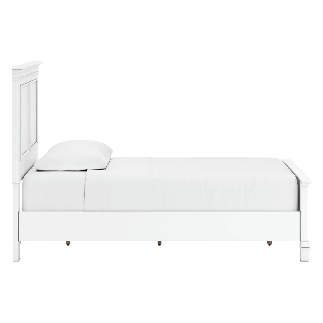 Lit  simple complet en bois blanc - Fortman