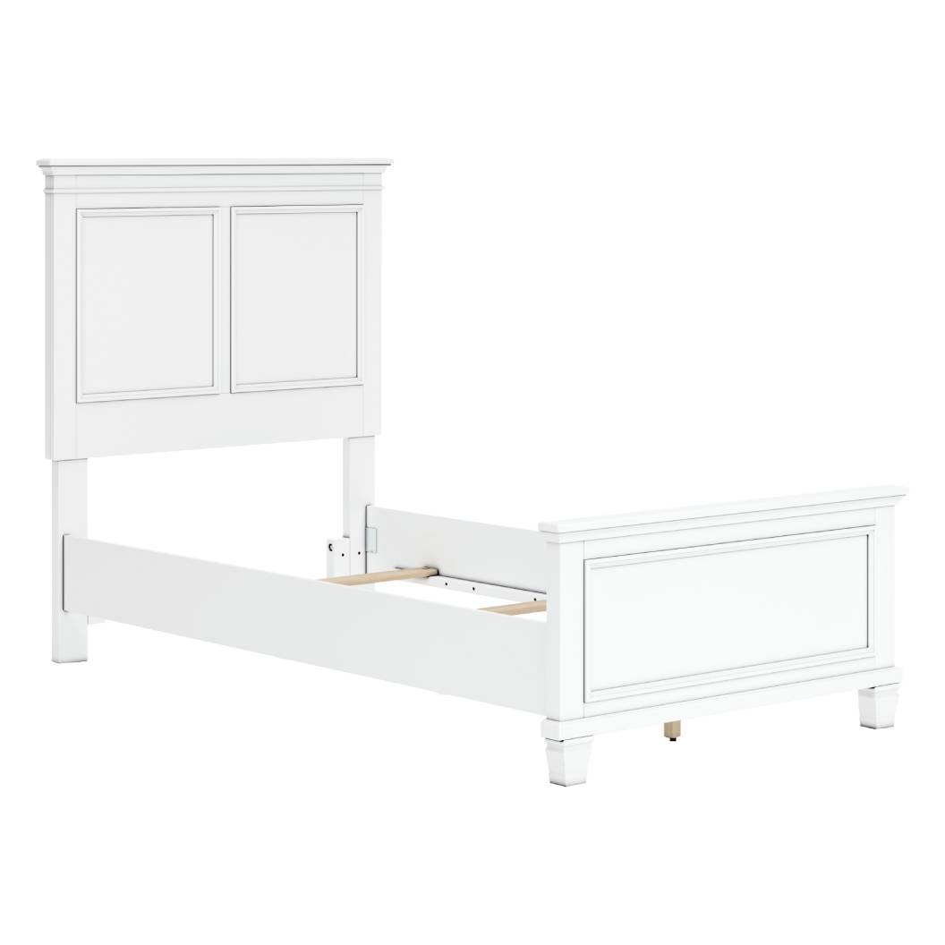 Lit  simple complet en bois blanc - Fortman