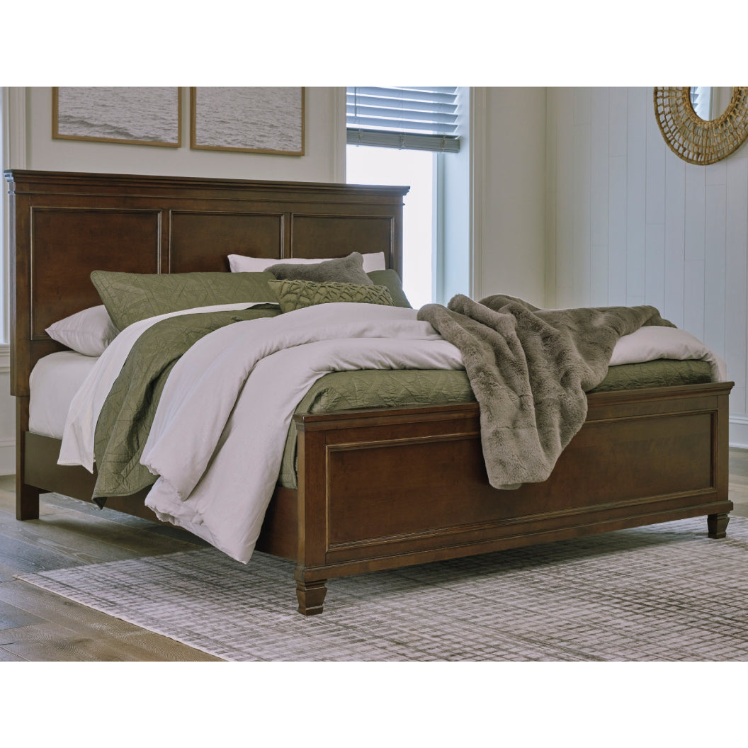 Lit complet en bois/placage brun Simple / Double / Grand / Très grand - Danabrin